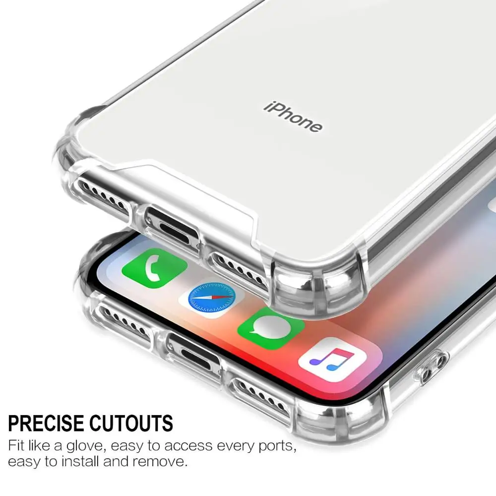 Роскошный Ударопрочный силиконовый чехол для телефона iPhone 7 8 6 6S Plus XS Max XR 11