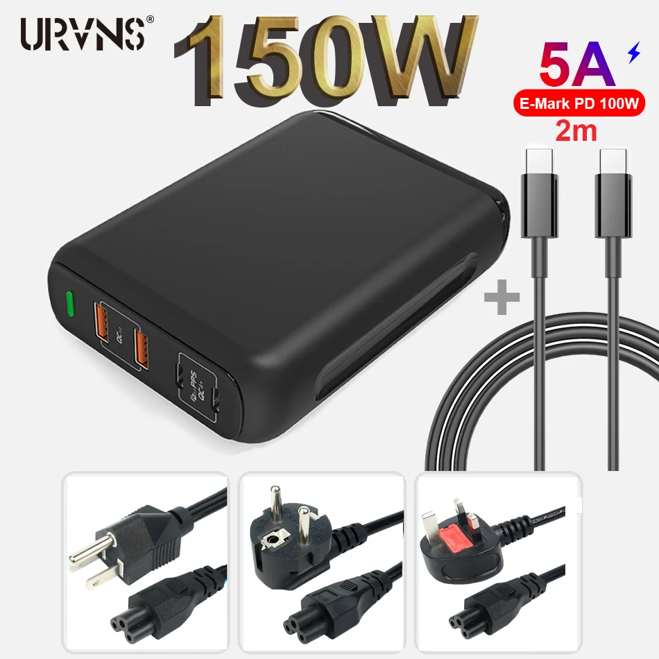 URVNS 4  150  GaN USB C     PPS AFC FCP PD3.0 QC4.0 3, 0   100  PD USB-C    