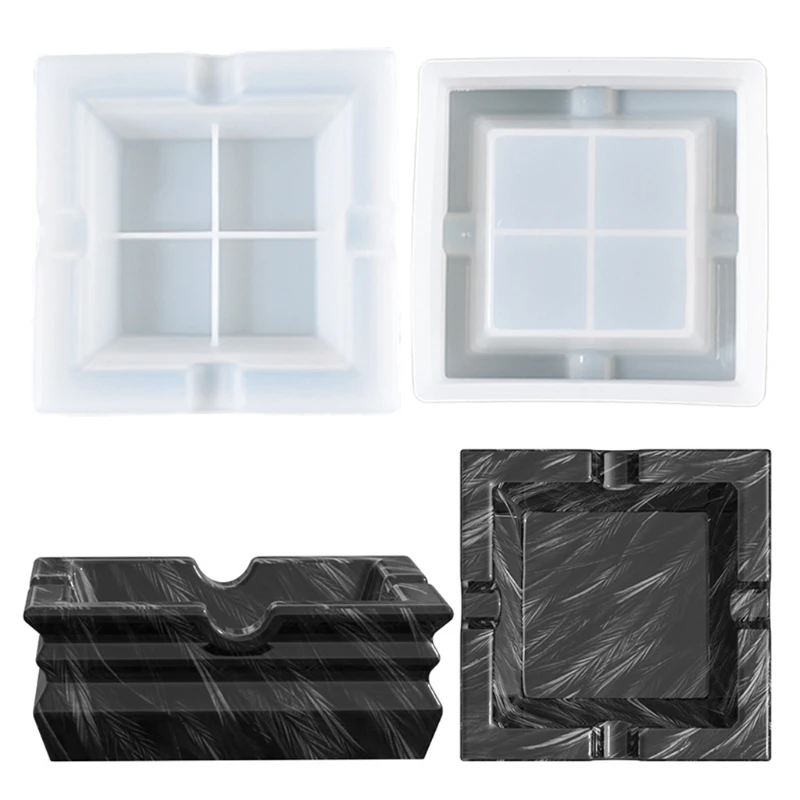 

Square Ashtray Epoxy Resin Mold Ash Box Casting Silicone Mould DIY Crafts Ornaments Making Tools