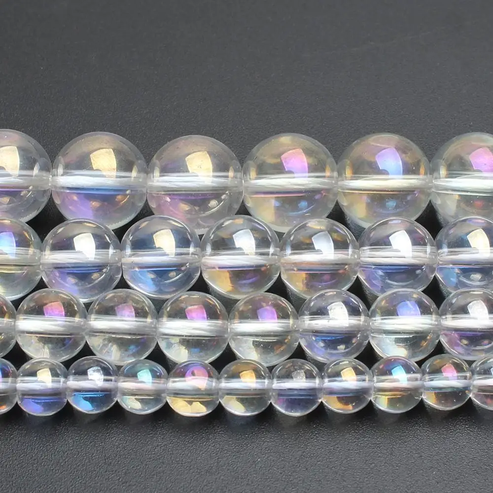 6/8/10/12 мм Гладкий натуральный прозрачный кристалл бусы из стекла и камней для