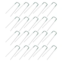 20pcs garden stakes galvanized landscape staples u type turf staples for artificial grass securing fences weed barrier