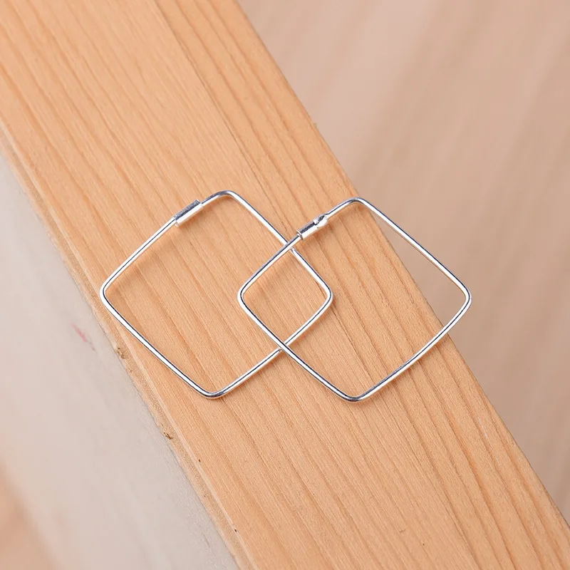 

Женские квадратные серьги-гвоздики, из серебра 925 пробы, ювелирные изделия, 2020