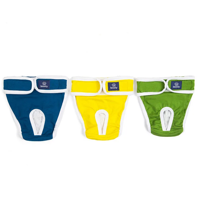 Собака Подгузники физиологические трусы моющиеся женские собака шорты для