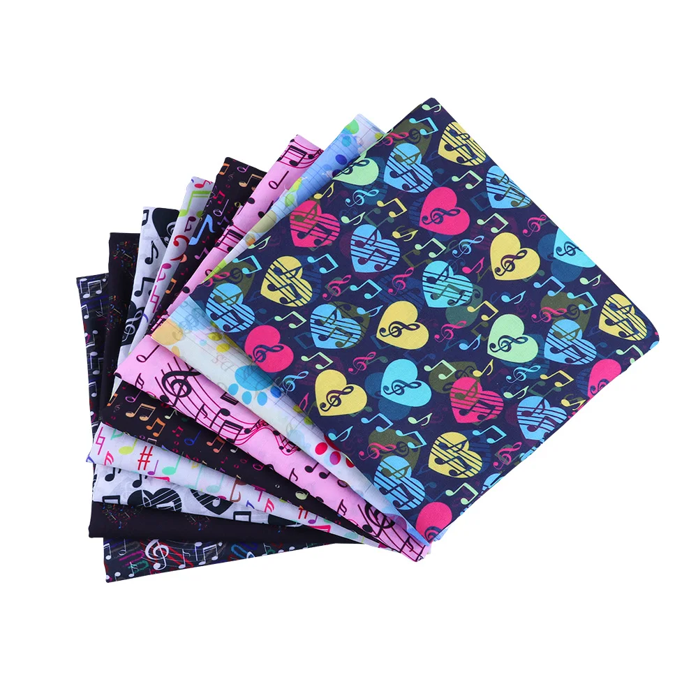 50*140 см музыкальная узор из хлопка и полиэстера ткань смешанных материалов с