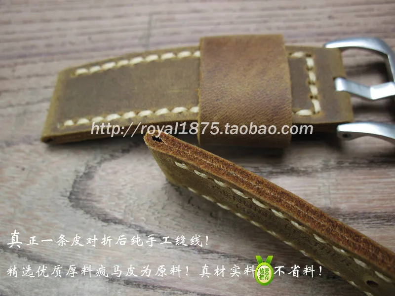 

Ремешок из натуральной кожи для мужских наручных часов, винтажный коричневый браслет ручной работы из кожи Крейзи Хорс, удобный браслет для...