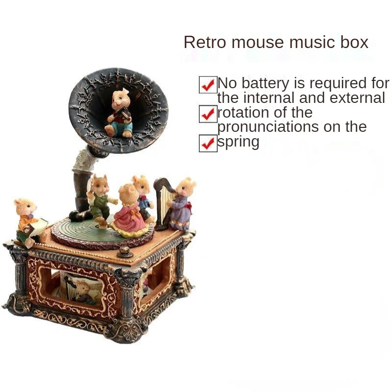 Ностальгический граммофон в стиле ретро музыкальная шкатулка украшения для дома