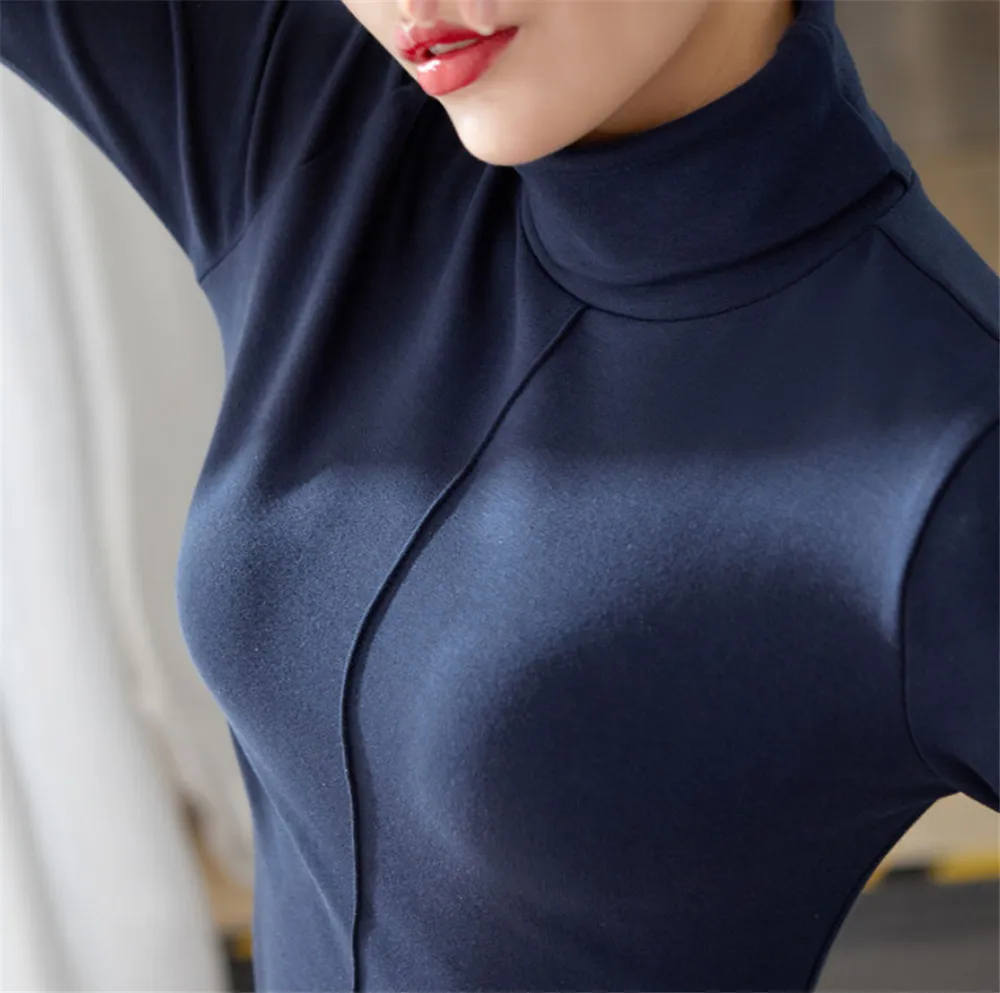 Women Sweater White Black Casual Turtleneck Spring Autumn Knit Pullover Plus Size jumper sweter mujer 30 | Женская одежда