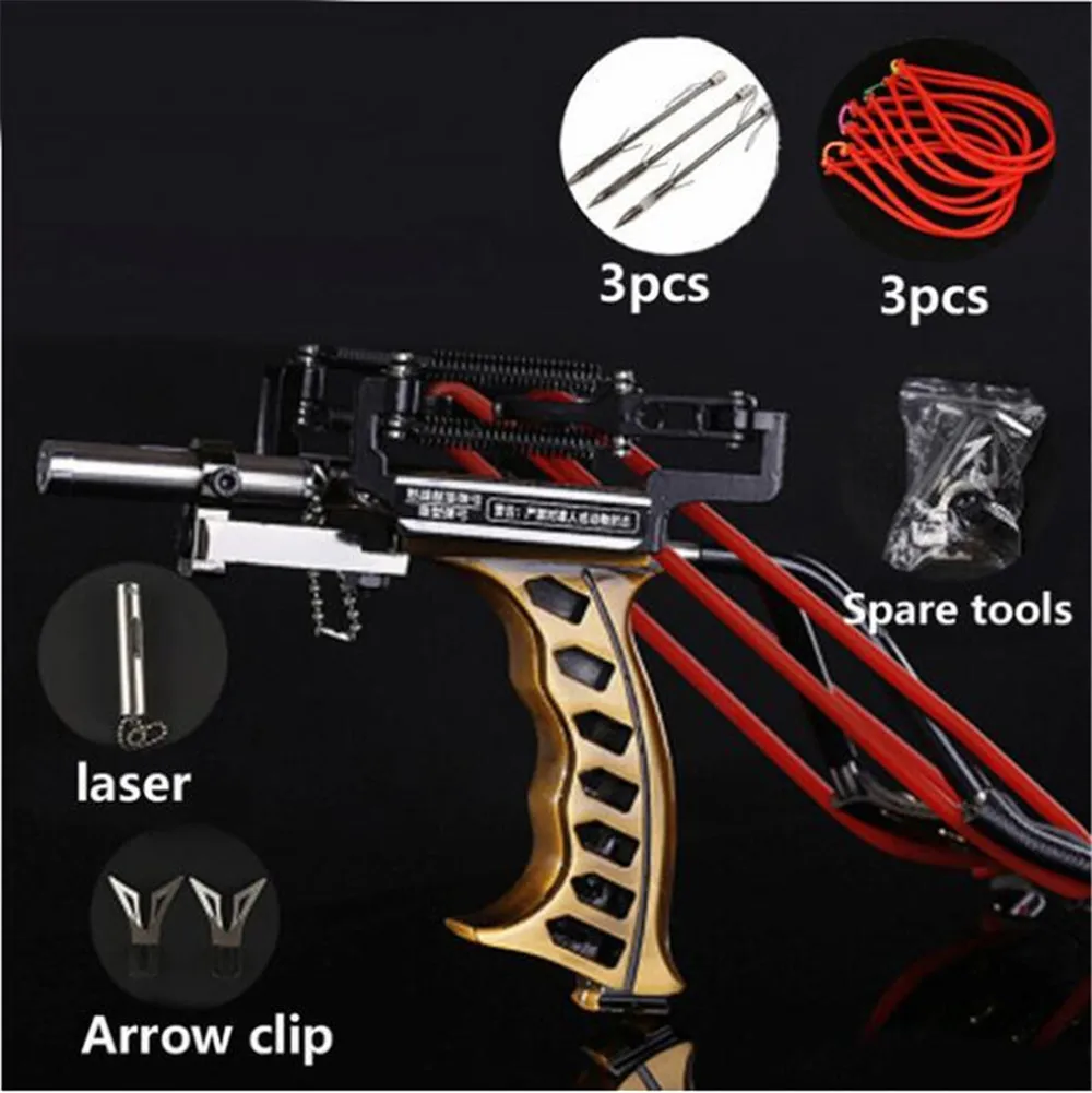 

Hunting slingshot Fishing Catapult Fishing Bow Outdoor Powerful Slingshot Catapult Quality Laser Slingshot Black Red