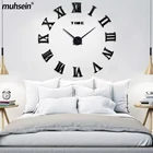 Новые 3D римские зеркальные настенные часы Musein 2021, домашний декор, большие размеры, настенные часы с наклейками, модные кварцевые часы, доступна оптовая продажа
