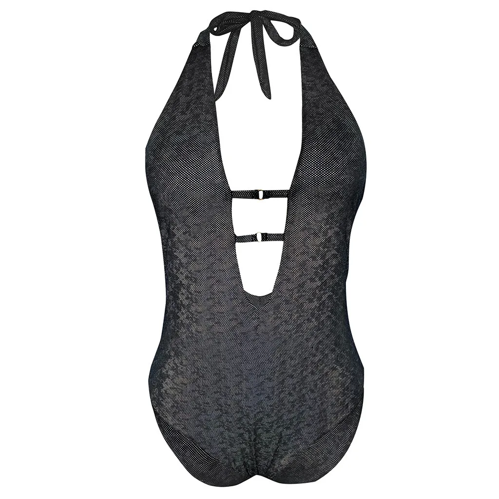 Новинка 2020 женский купальник расшитый блестками сексуальный цельный с v-образным