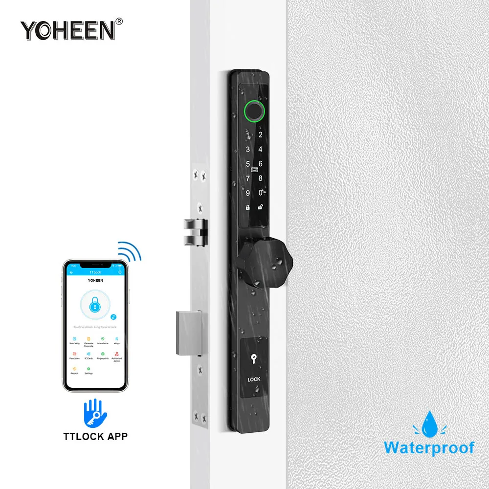 

YOHEEN TTlock APP Bluetooth биометрическая электронная клавиатура со сканером отпечатков пальцев безключевой цифровой смарт-замок для двери