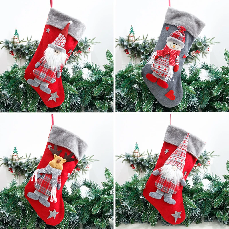 

Christmas Stocking,3D Faceless Doll Christmas Stocking Sock Ornaments Candy Gift Bag Xmas Party Home Hanging Decoration