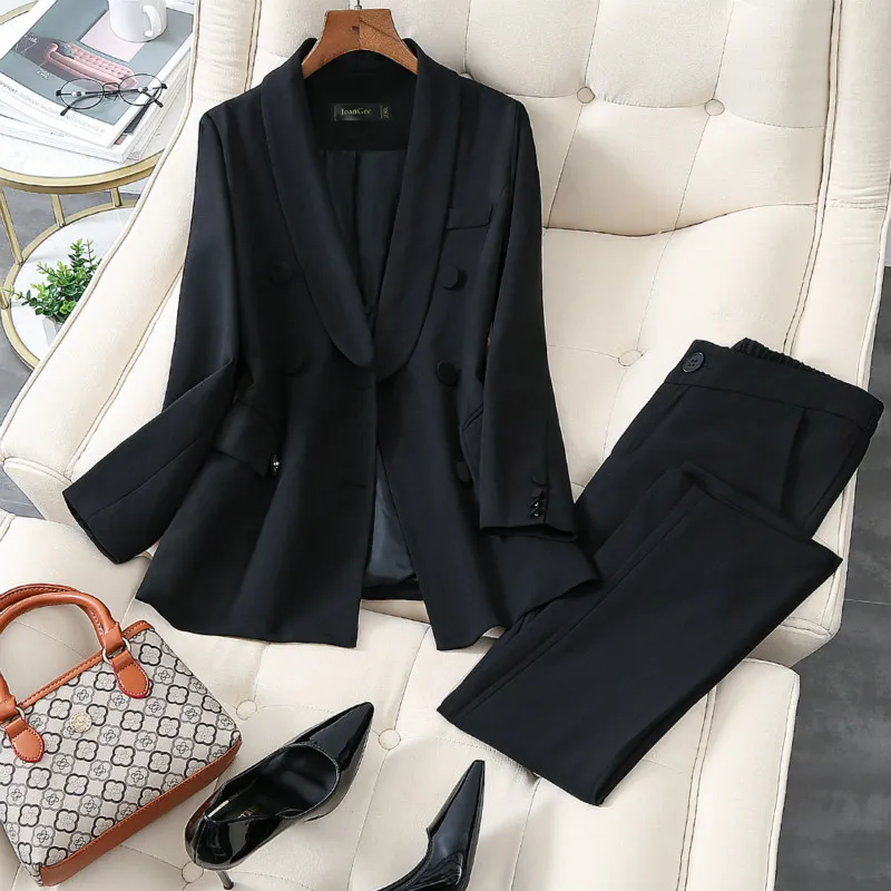 

Women's suit new style increase loose women's suit jacket spring and autumn wild two-piece elastic waist temperament pants suit