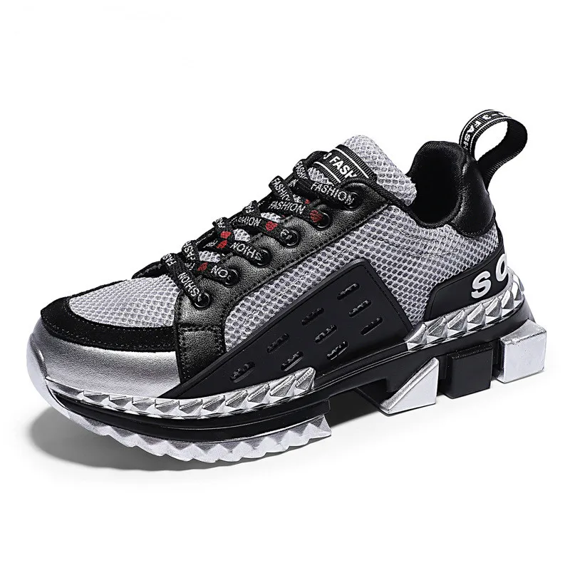 Unisex Hip Hop Streetwear Chunky Sneakers Men Casual Shoes Men Thick Bottom Fashion EVA Tenis Masculino Adulto Sneakers gold - Цвет: 9