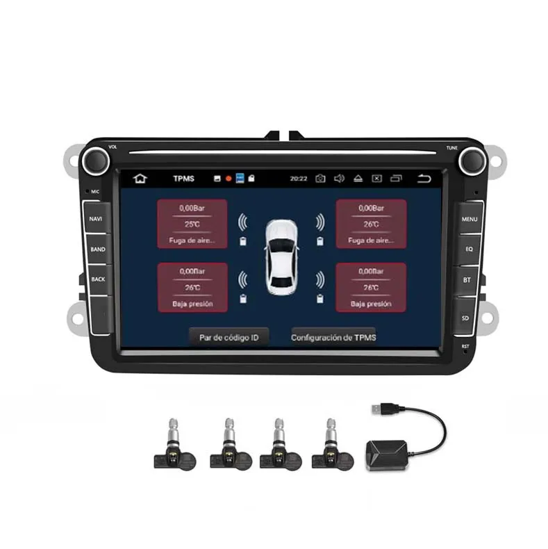 with TPMS 2 Din автомагнитола gps навигация Мультимедиа для VW POLO PASSAT B5 B6 Golf 5 Octavia SEAT LEON Tiguan Touran Jetta School Rapid - Цвет: with TPMS
