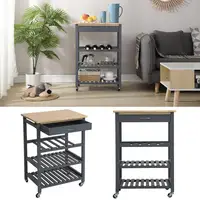 4 Tier Trolley Rack Storage Holders Cart With Drawer With Wheels Kitchen Bathroom Organizer Shelf Fast Delivery In 3-7 Days HWC