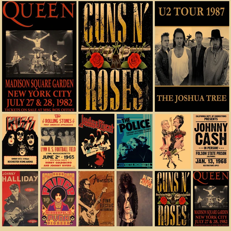 Винтажный настенный аниме постер Rock Tour фигурка в эстетике для дома кавайный