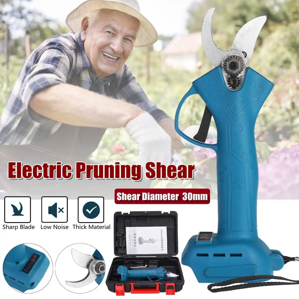 

BLMIATKO 18V Cordless Electric Pruner Pruning Shear Efficient Tree Bonsai Pruning Branches Cutter Landscaping for Makita battery