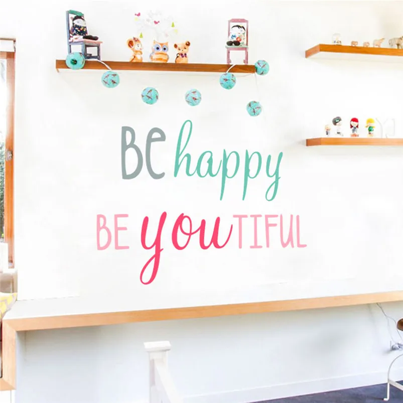 Наклейки на стену с надписью Be Happy 30 сентября|Наклейки стену| |