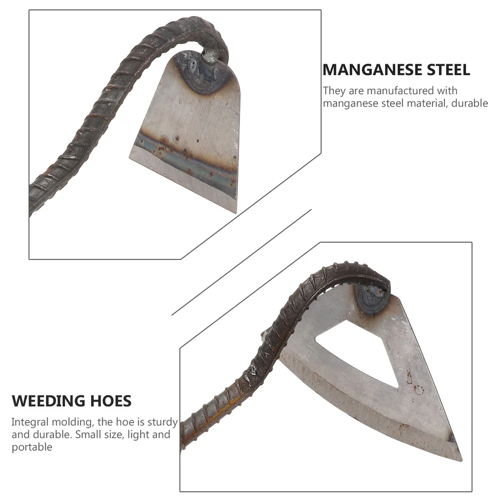 

2Pcs Gardening Hoes Outdoor Farm Tools Weeding Hoes Wasteland Hoes (Gray)