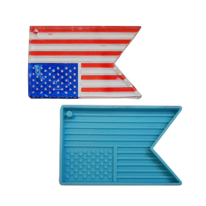 

American Flag Keychain Epoxy Resin Mold Earrings Necklace Silicone Mould DIY Crafts Jewelry Pendants Casting Tool