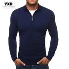 Пуловер Мужской Хлопковый вязаный, с высоким воротником и длинным рукавом, 3XL