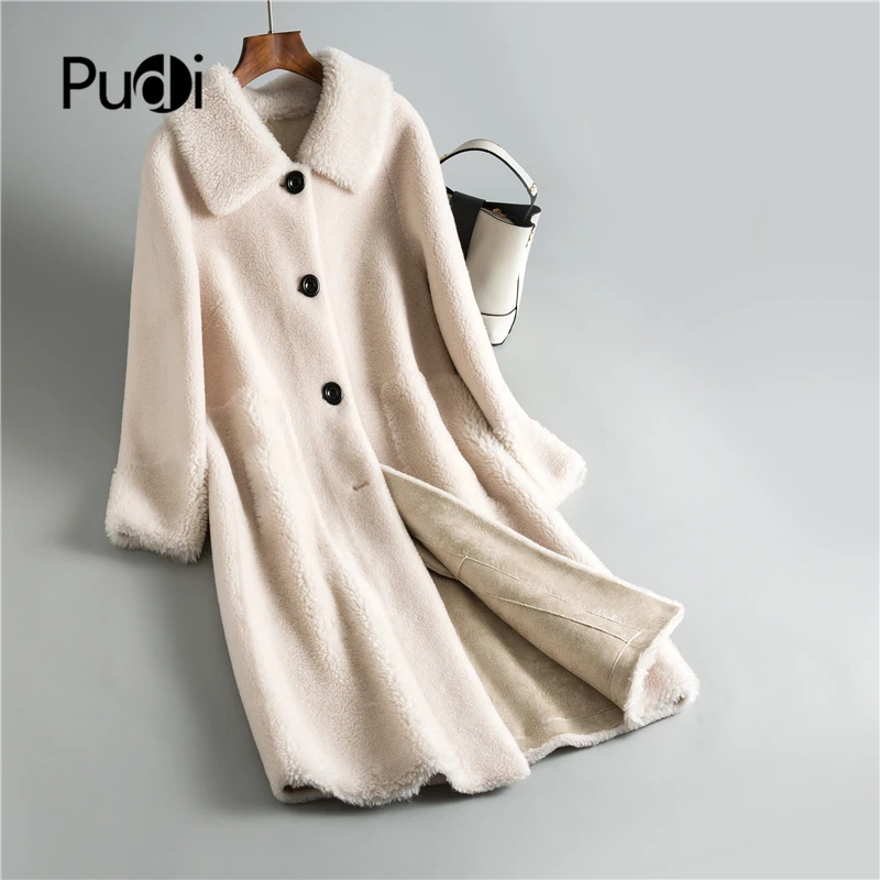 

Сезон осень-зима; Для женщин 30% Натуральная шерсть пальто с мехом с широкой талией теплая куртка стрижки овец пальто с мехом для девочек паль...