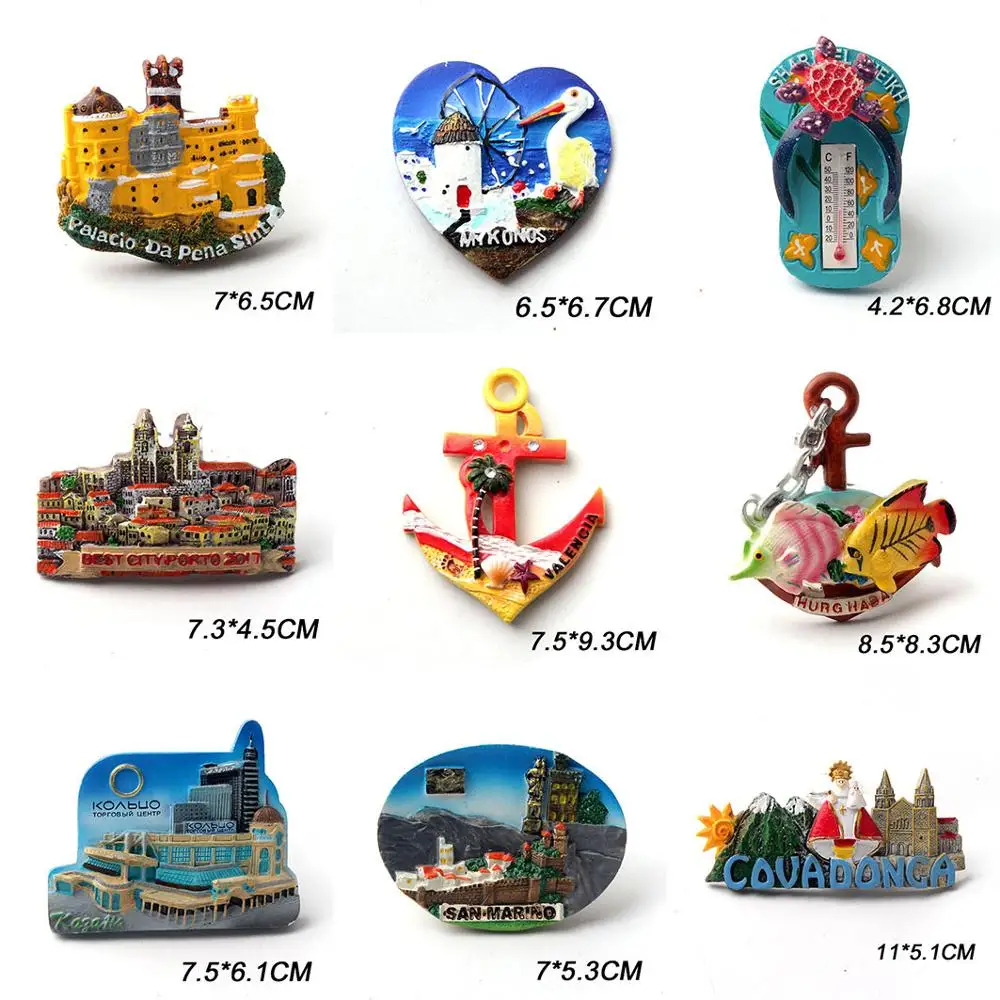 Магнит на холодильник из смолы Египетский портгуал valencia hurghada Испания san marino