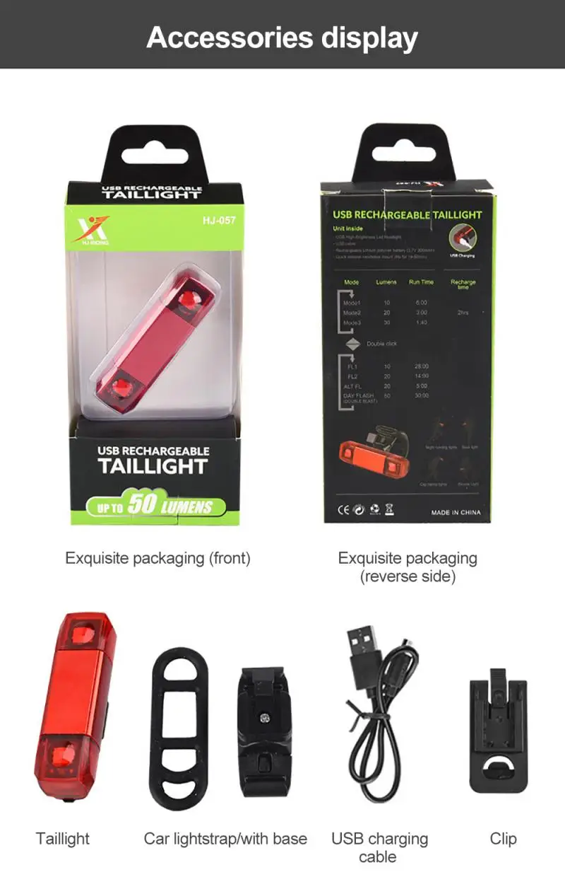 

Newest cycling tail light USB charging light safety warning lamp bicycle equipment bicycle rear warning light bike accessories