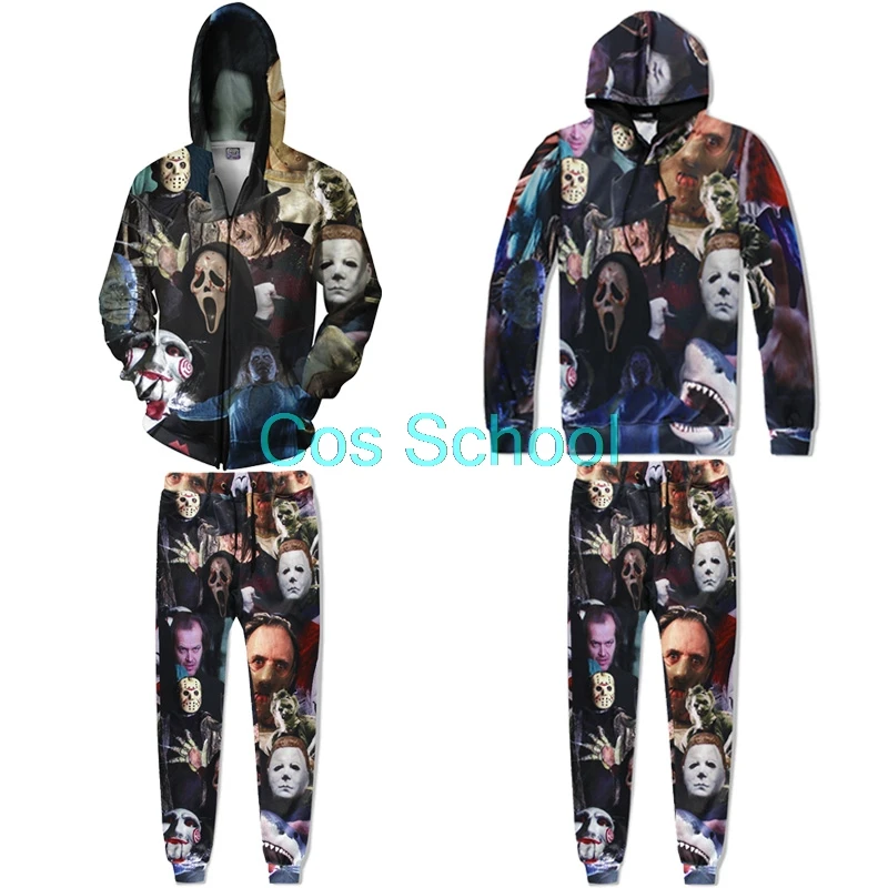 Школьные худи для Хэллоуина толстовка с капюшоном взрослых принтом из фильма