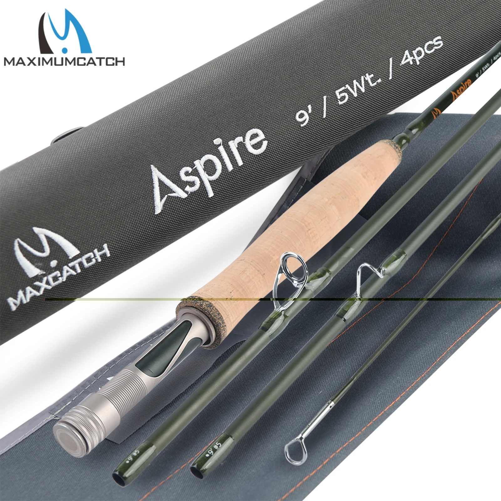 Maximumcatch Aspire Удочка 40T углеродное волокно быстрое действие Fly стержень с кордурная трубка 5/6/8 WT Fly стержень