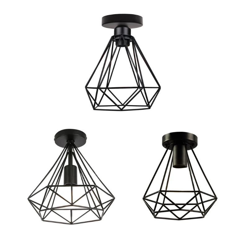 

Industrial Style Nordic Modern Retro Wrought Iron Creative Aisle Balcony Diamond Decoration Small Ceiling Metal Lights