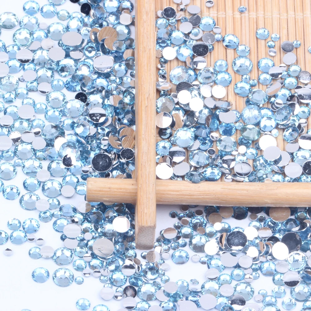 Светло голубые стразы 2 6 мм круглые с плоской задней частью без горячей фиксации