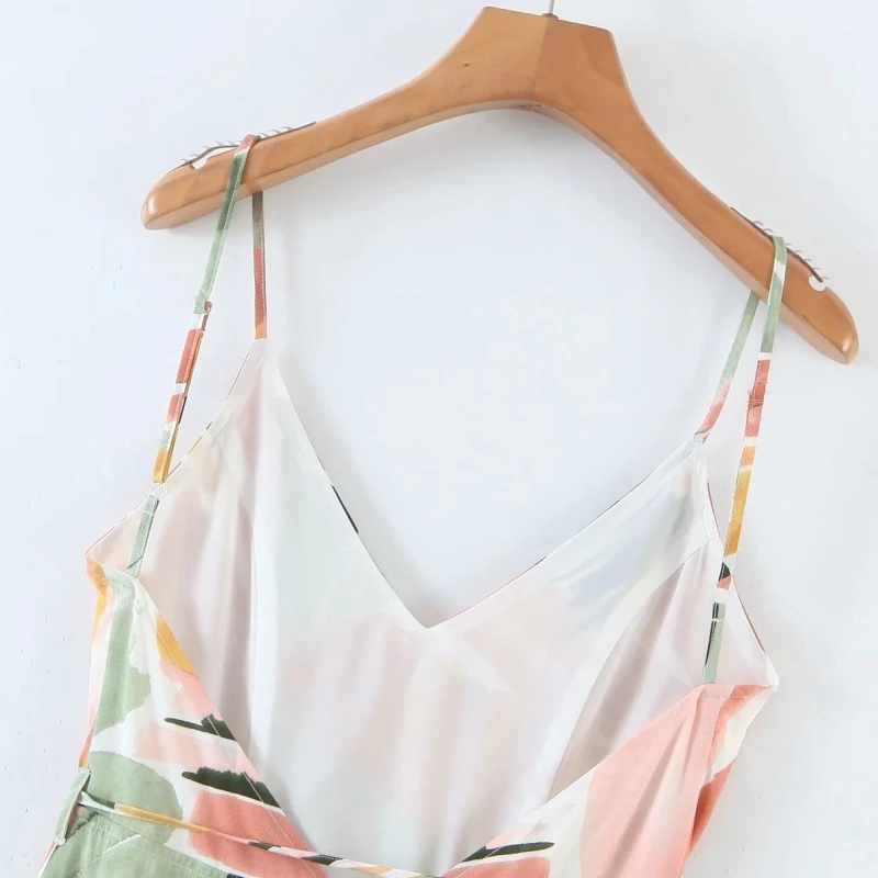 

Summer Women Digital Printing Backless Suspender Siamese Pants Casual Female Sleeveless Loose Jumpsuits P2037