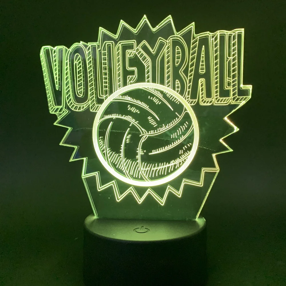 Светодиодный ночной Светильник волейбол светильник для детей Спальня 7/16 Цвета