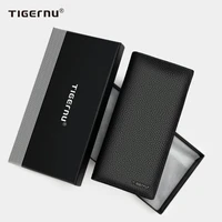 tigernu luxury mens wallet newest 100 genuine leather men wallet long male slim leather purse card holder walet pocket for men