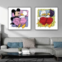 disney art posters cartoon mickey mouse and print donald duck wall art canvas painting wall art pictures for kids room no frame