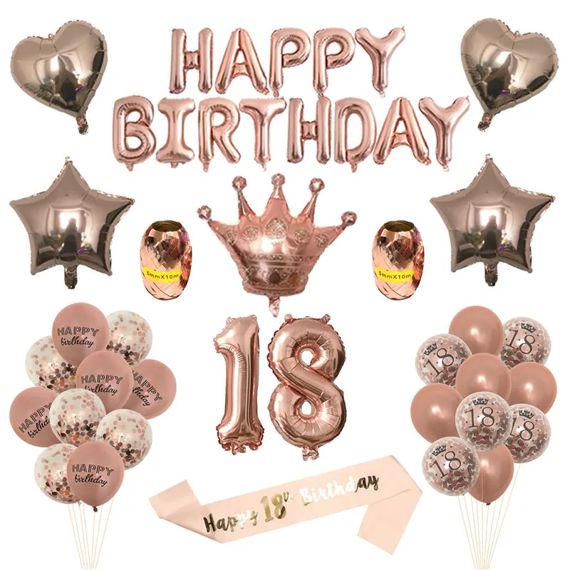 

Rose Gold 18 21 30 40 50 60 Years Birthday Balloon Adult Birthday Party Decoration 18th 30th 40th 50th 60th Anniversary Supplies