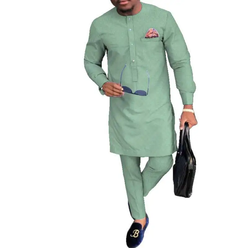 2020 autumn and summer fashion men dashiki plus size two pieces sets coat+pant men suit S-6XL
