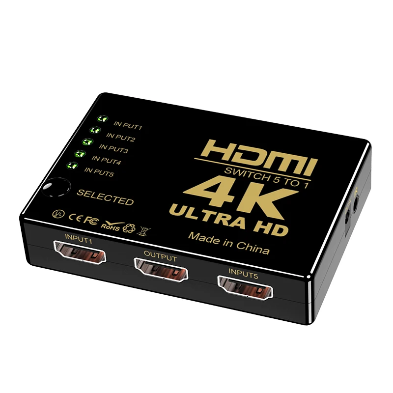 HD 4K HDMI сплиттер 1x 5 портов 3D * 2K видео переключатель 1 вход Выходной концентратор с