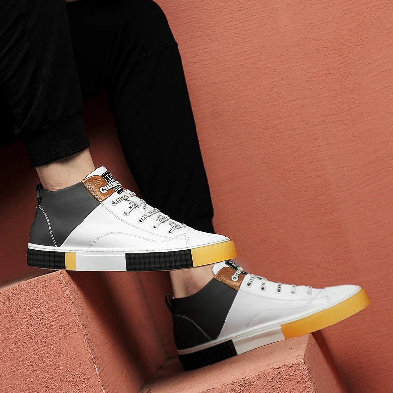 Мужские модные повседневные ботильоны Сезон весна-осень Высокие кроссовки Обувь