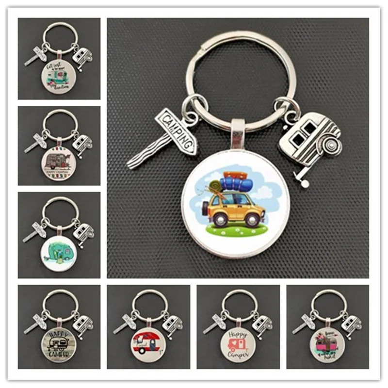 Новый милый Кемпер фургон брелок я люблю походный трейлер Signpost отдых путешествия
