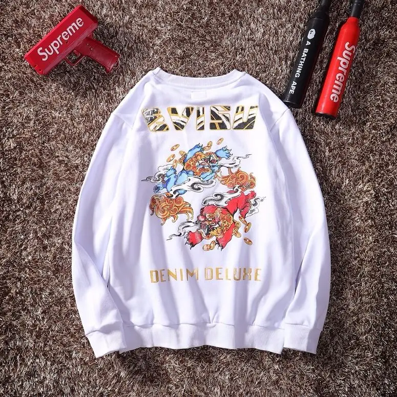 Evisu осенне-зимний мужской свитер с круглым вырезом, теплый дышащий Модный хлопковый свитер с принтом и длинными рукавами для мужчин и женщин, одежда для влюбленных - Цвет: 5005