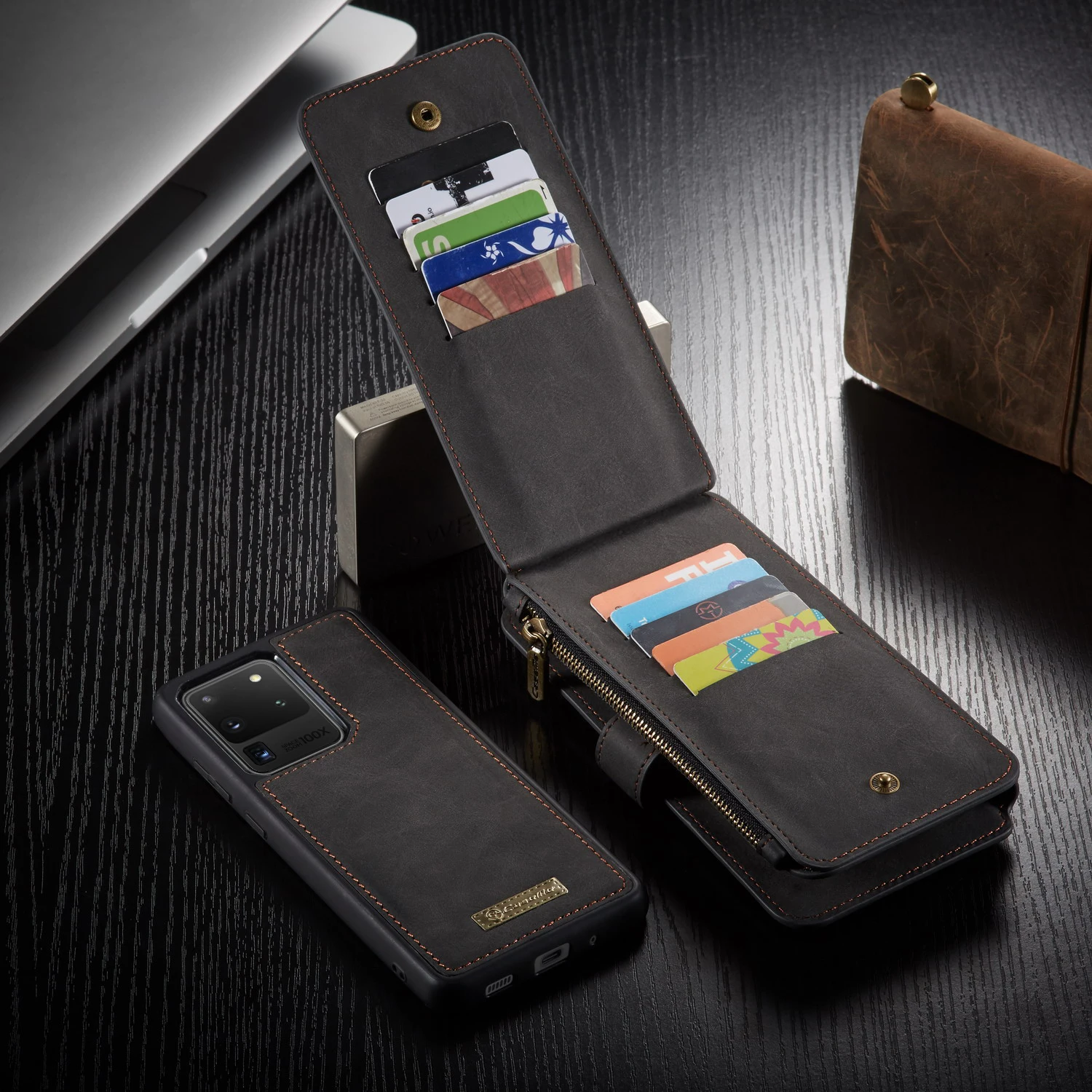 CaseMe чехол для Samsung Галактики S8 S9 S10 Note10 S20 плюс ультра кожи на молнии