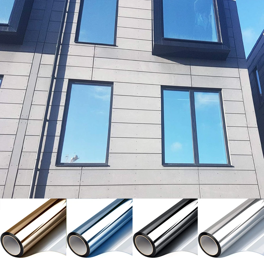 

2/3/5Meter Self-Adhesive Glare Control Glass Sticker One Way Anti Look Window Film Building Décor Blockout Privacy Window Tint