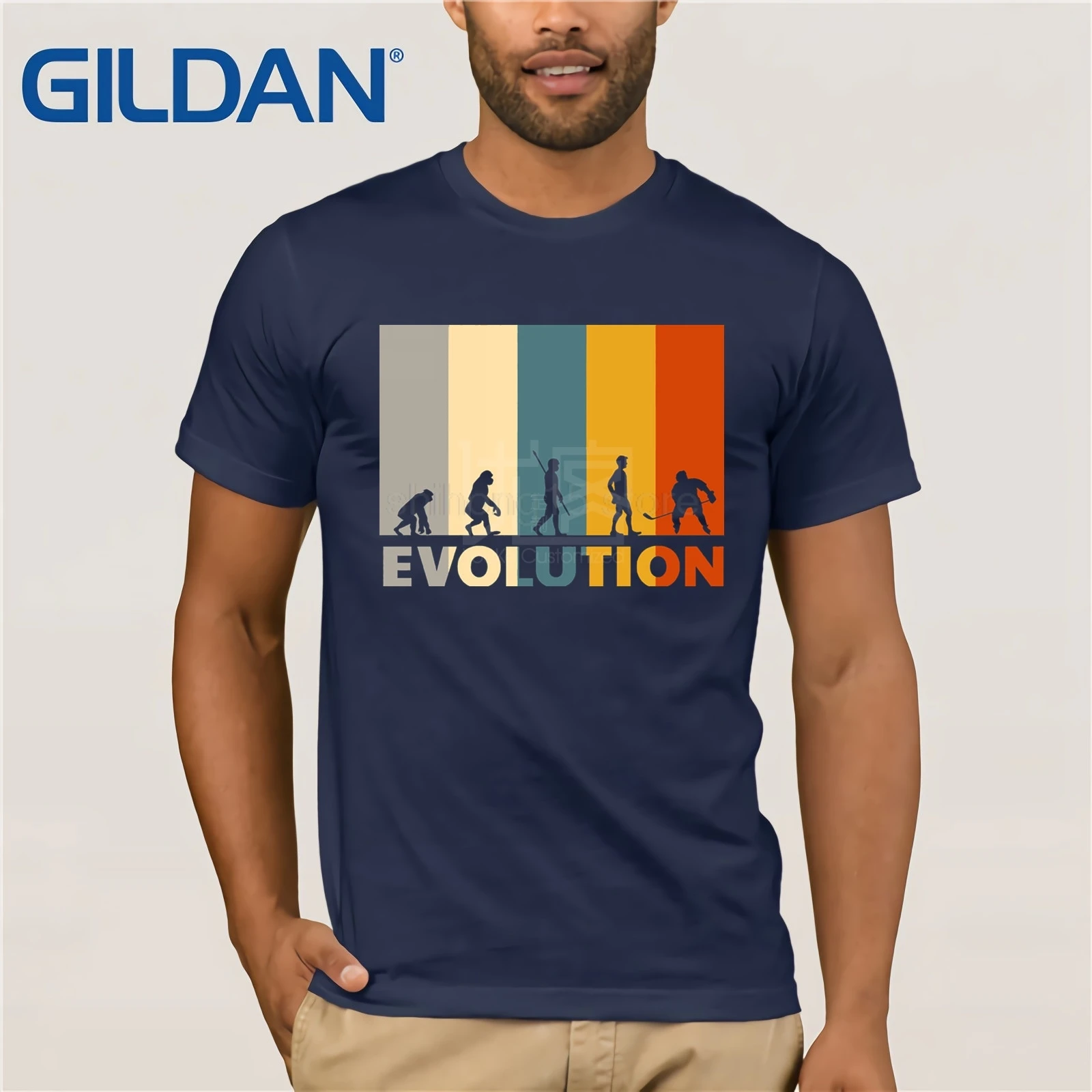 Mankind Evolution Ice Hockeyer футболка 80s Винтаж Ретро забавная одежда повседневные футболки