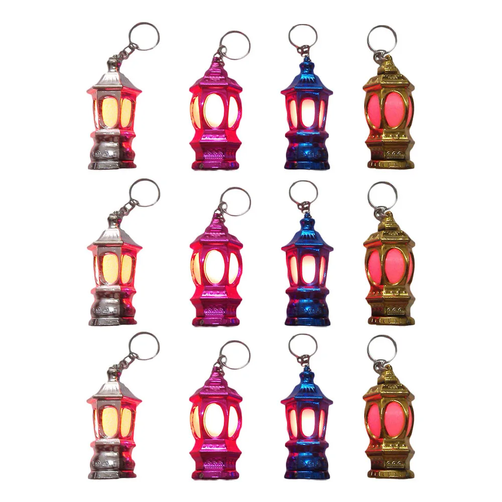 

40Pcs Hanging Lantern Key Chain Pendants with LED Light for Ramadan Festival