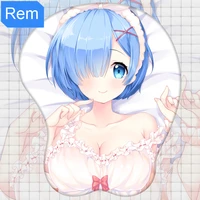 anime re life in a different world from zero rem cute girl 3d computer mouse pad silicone chest mousepad cosplay accessory gift