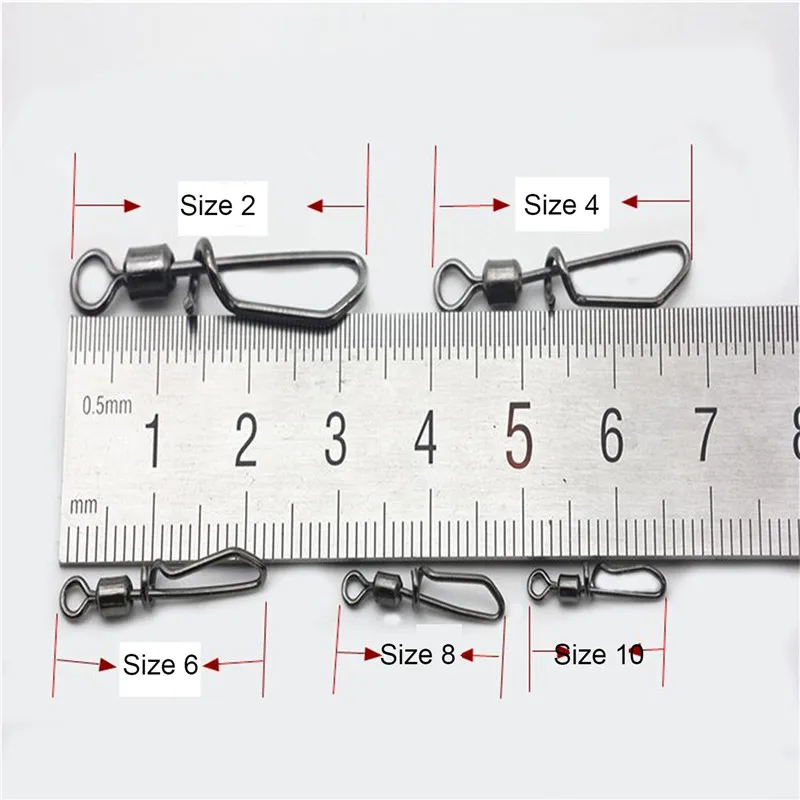 1000шт 2 # 4 6 8 10 Защелка из нержавеющей стали подшипник вращающихся вертлюгов разъем