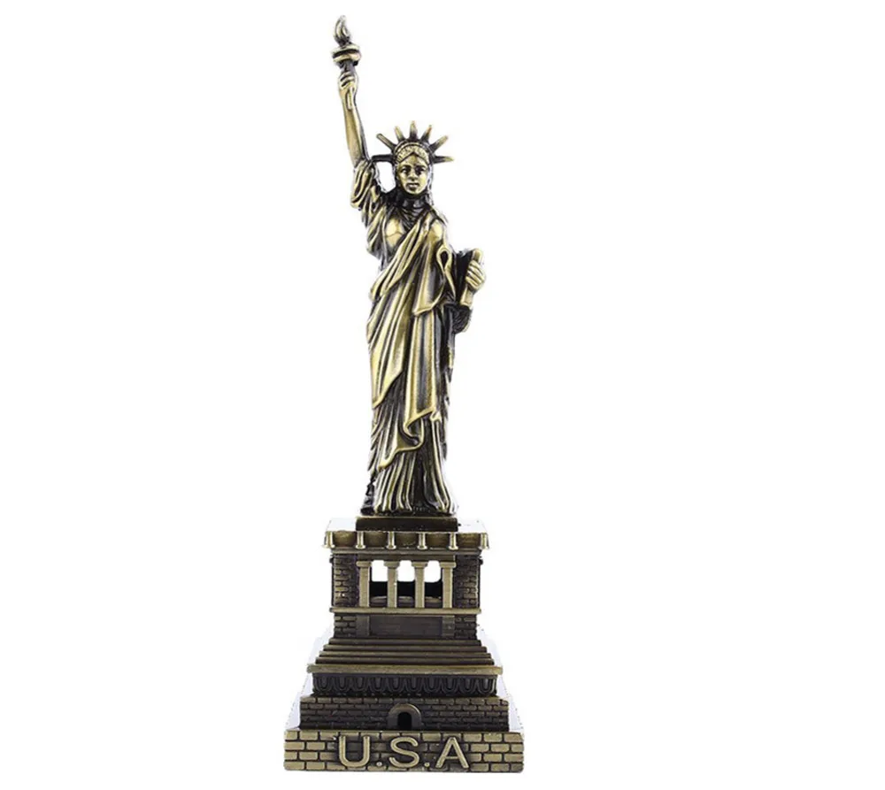

Antique Bronze The Statue Of Liberty Replica Model Metal American New York Figurine World Famous Landmark Architecture